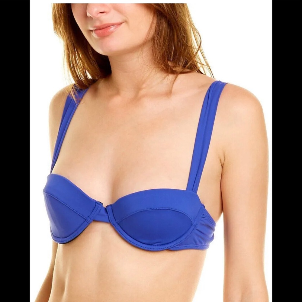 Weworewhat Wide Strap Underwire Bikini Top Women's Tricot Sapphire